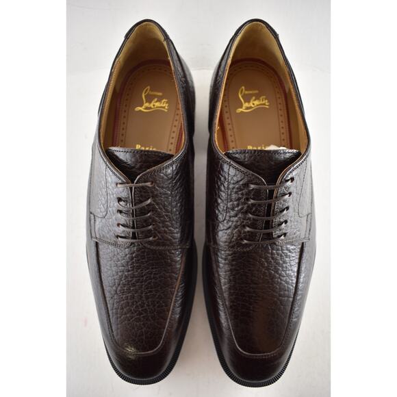 Christian Louboutin Mens Davisol Flat Brown Lug Sole Derby Oxford Loafer 44 11 main image 12